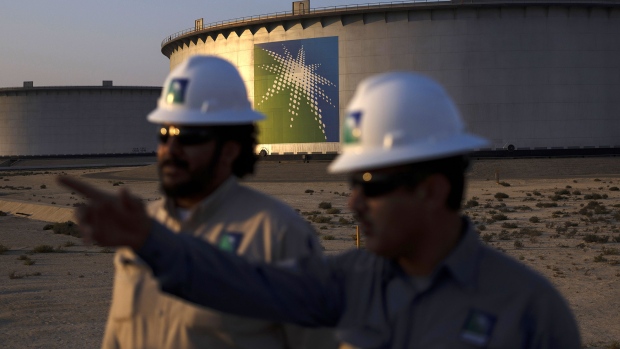 Crude oil storage tanks stand in the Juaymah tank farm at Saudi Aramco's Ras Tanura oil refinery and terminal at Ras Tanura, Saudi Arabia, on Monday, Oct. 1, 2018. Speculation is rising over whether Saudi Arabia will break with decades-old policy by using oil as a political weapon, as it vowed to hit back against any punitive measures after the disappearance of government critic Jamal Khashoggi. 