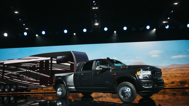 A Fiat Chrysler Automobiles NV (FCA) 2019 Ram 3500 heavy duty pickup truck is displayed during the 2019 North American International Auto Show (NAIAS) in Detroit, Michigan, U.S., on Monday, Jan. 14, 2019.  