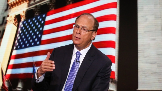 Larry Fink, chief executive officer of BlackRock Inc., speaks during a Bloomberg Television interview in New York, U.S., on Wednesday, April 19, 2017. Fink said there are indications that the U.S. economy is slowing as businesses weigh whether the Trump administration will be able to pass tax reform and an infrastructure program quickly. 