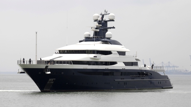 The super yacht Equanimity approaches the Boustead Cruise Centre in Port Klang, Selangor, Malaysia. Photographer: Joshua Paul/Bloomberg