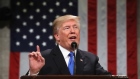 U.S. President Donald Trump delivers a State of the Union address to a joint session of Congress at the U.S. Capitol in Washington, D.C., U.S., on Tuesday, Jan. 30, 2018. Trump sought to connect his presidency to the nation's prosperity in his first State of the Union address, arguing that the U.S. has arrived at a "new American moment" of wealth and opportunity.