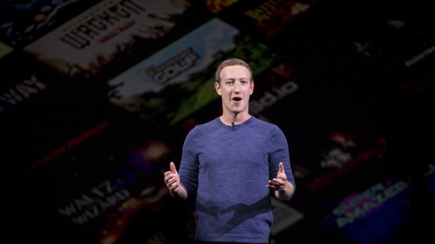 Mark Zuckerberg, chief executive officer and co-founder of Facebook Inc., speaks during the Oculus Connect 5 product launch event in San Jose, California, U.S., on Wednesday, Sept. 26, 2018. Facebook unveiled a wireless virtual-reality headset called Oculus Quest, an attempt to help popularize the developing technology with a more mainstream audience. 