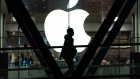 The Apple Inc. logo is displayed at one of the company's stores in Hong Kong, China, on Thursday, Jan. 3, 2019. Apple cut its revenue outlook for the first time in almost two decades citing weaker demand in China, triggering a slump for Asian suppliers and a wave of lower price targets on Wall Street. 