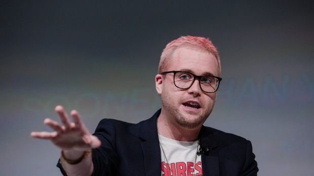 Christopher Wylie, a whistleblower and former employee with Cambridge Analytica, speaks during Bloomberg's Sooner Than You Think technology conference in Paris, France, on Wednesday, May 23, 2018. Wylie confirmed that he is working with the F.B.I and said that Facebook has a systemic problem with data misuse. Photographer: Marlene Awaad/Bloomberg