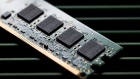 Memory chips are seen on a Samsung Electronics Co. memory module in this arranged photograph in Seoul, South Korea. 