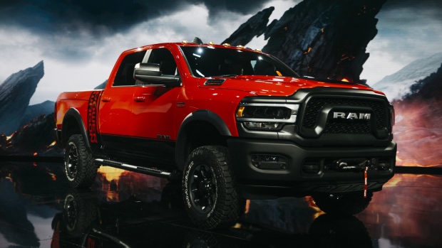 The 2019 Ram Power Wagon pickup truck is displayed during the 2019 North American International Auto Show (NAIAS) in Detroit, Michigan, U.S., on Monday, Jan. 14, 2019. Fiat Chrysler Automobiles NV pulled off a startling upset in the final months of 2018 as the redesigned Ram pickup truck outsold its rival Chevrolet Silverado. Photographer: Sean Proctor/Bloomberg