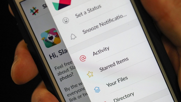 A menu in the chat service app Slack 