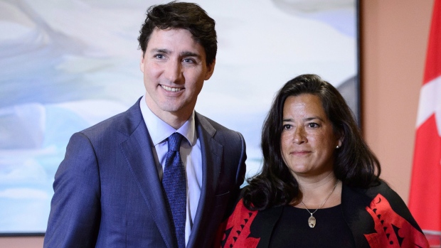Justin Trudeau and Veterans Affairs Minister Jodie Wilson-Raybould 