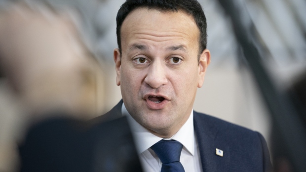 Leo Varadkar, Ireland's prime minister, speaks to the media as he arrives at a European Union (EU) leaders summit in Brussels, Belgium, on Friday, Dec. 14, 2018. European leaders rebuffed U.K. Prime Minister Theresa May’s pleas to help her sell the Brexit agreement to a skeptical U.K. Parliament, toughening their stance as they stepped up planning for a chaotic no-deal divorce. Photographer: Jasper Juinen/Bloomberg