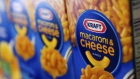 Boxes of Kraft Foods Group Inc. macaroni & cheese are displayed for a photograph in Fog Hill Market in San Francisco, California, U.S., on Tuesday, Feb. 5, 2013. 