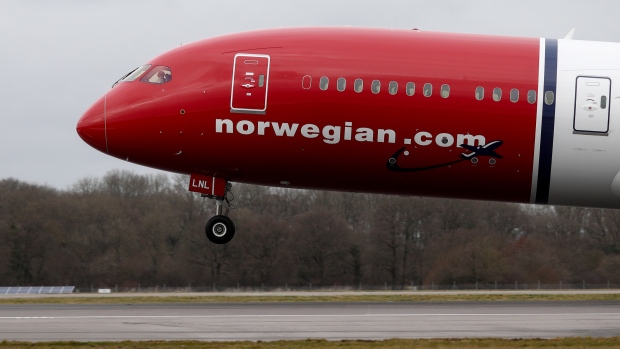A Boeing Co. 737 passenger aircraft, operated by Norwegian Air Shuttle ASA, takes off at London Gatwick Airport in Crawley, U.K., on Tuesday, Jan. 10, 2017. Norwegian attracted 29.3 million passengers last year, a 14 percent increase that's likely to put it ahead of SAS AB's Scandinavian Airlines for the first time. 