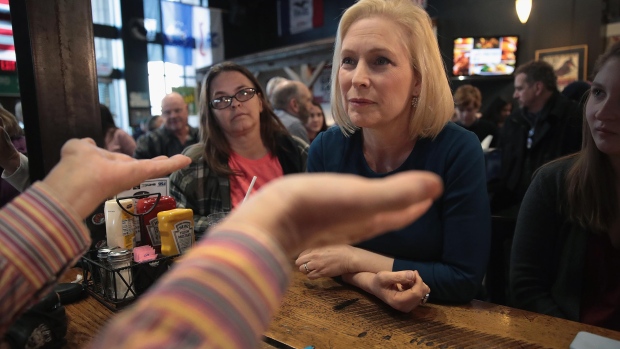 CEDAR RAPIDS, IOWA - FEBRUARY 18: U.S. Senator Kirsten Gillibrand speaks to guests during a campaign stop at the Chrome Horse Saloon on February 18, 2019 in Cedar Rapids, Iowa. Gillibrand, who is seeking the 2020 Democratic nomination for president, made campaign stops in Cedar Rapids and Iowa City today. (Photo by Scott Olson/Getty Images)