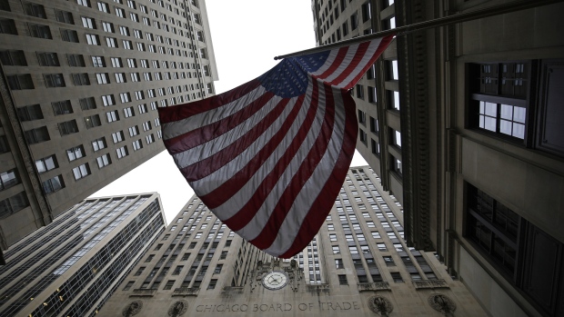 An American flag flies outside the Chicago Board Options Exchange (CBOE) in Chicago, Illinois, U.S., on Thursday, Nov. 16, 2017. CBOE's proprietary VIX futures and S&P 500 options businesses continue to be its key growth engines, with a lack of substitutes affording it significant pricing power. 