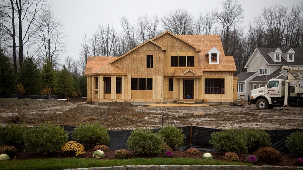 A home is seen under construction at the Toll Brothers Inc. Enclave at Rye Brook housing development in Rye Brook, New York, U.S., on Wednesday, Dec. 2, 2015. Toll Brothers, the largest U.S. luxury-home builder, is expected to release earnings on December 8. 