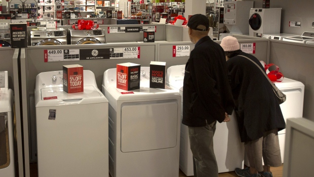 Shoppers browse appliances at the JC Penney Co. store inside the Roosevelt Field Mall in Garden City, New York. 