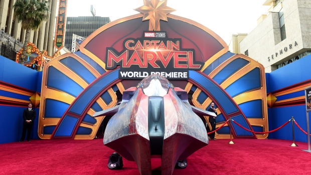 A view of the red carpet at the world premiere of "Captain Marvel" on Monday, March 4, 2019. 