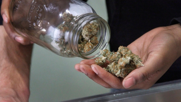 Alaska Cannabis Club CEO Charlo Greene prepares to roll a joint at the medical marijuana dispensary 