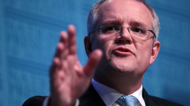 CANBERRA, AUSTRALIA - MAY 10: Treasurer Scott Morrison delivers his 2017 Post Budget National Press Club Address at Parliament House on May 10, 2017 in Canberra, Australia. The Turnbull Goverment's second budget has delivered additional funds to education, a plan to assist first home buyers, along with a crackdown on welfare. (Photo by Stefan Postles/Getty Images) 