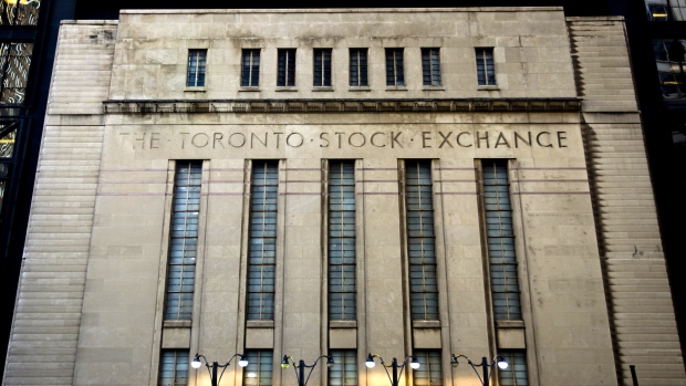 The Toronto Stock Exchange stands on Bay Street in Toronto, Ontario, Canada. 