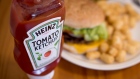 A bottle of Heinz Kraft Co. Heinz brand Tomato Ketchup is arranged for a photograph in Dobbs Ferry, New York. 