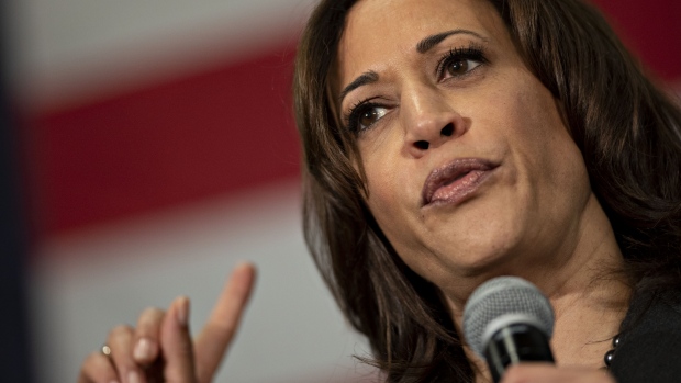 Senator Kamala Harris, a Democrat from California and 2020 presidential candidate, speaks during a campaign stop in Ankeny, Iowa, U.S., on Saturday, Feb. 23, 2019. Harris is one of six women running for the Democratic nomination to become the first female to hold the highest office in the nation. Photographer: Daniel Acker/Bloomberg