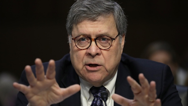 WASHINGTON, DC - JANUARY 15: U.S. Attorney General nominee William Barr testifies at his confirmation hearing before the Senate Judiciary Committee January 15, 2019 in Washington, DC. Barr, who previously served as Attorney General under President George H. W. Bush, was confronted about his views on the investigation being conducted by special counsel Robert Mueller. (Photo by Chip Somodevilla/Getty Images) 