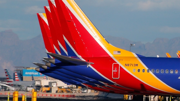 Southwest Airlines' Boeing 737 MAX 8 jets at Phoenix Sky Harbor International Airport. Photograher: Ralph Freso/Getty Images