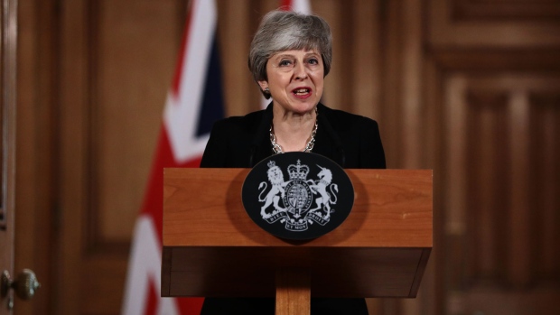 LONDON, ENGLAND - APRIL 2: British Prime Minister Theresa May gives a press conference outside Downing Street on April 2, 2019 in London, England. Cabinet Ministers have held a two-part meeting in Downing Street today. Last night MPs still couldn't decide an alternative to the Prime Minister's Brexit Deal in the latest round of indicative votes. (Photo by Jack Taylor/Getty Images)