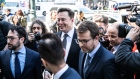 Elon Musk, chief executive officer of Tesla Inc., arrives at federal court in New York, U.S., on Thursday, April 4, 2019. Photographer: Jeenah Moon/Bloomberg