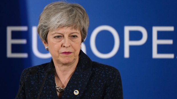 British Prime Minister Theresa May speaks to the media at the end of the first of a two-day summit of European Union leaders on March 21, 2019 in Brussels, Belgium. Leaders will discuss May's request for an extension of the deadline for the United Kingdom's departure from the EU, or Brexit. European Council President Donald Tusk said yesterday that he can see member states agreeing to a short extension beyond March 29, though he has coupled an extension to the British Parliament passing Theresa May's Brexit agreement first. 