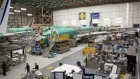 A Boeing Co. 737 Max airplane at the company's manufacturing facility in Renton. 
