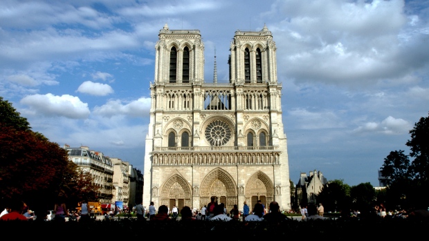 The facade of Notre Dame Cathedral is seen in Paris, France, on Thursday, July 26, 2007. 