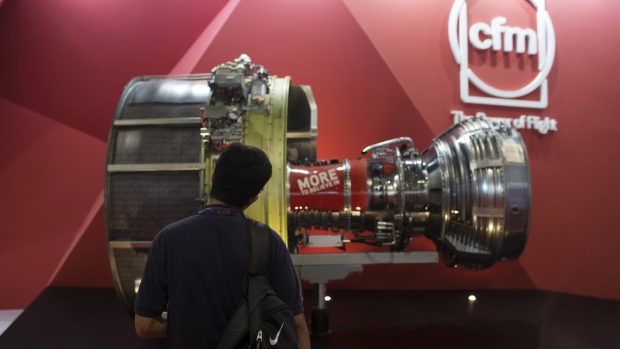 A Leap-1B turbofan engine, manufactured by CFM International. Photographer: Brent Lewin/Bloomberg
