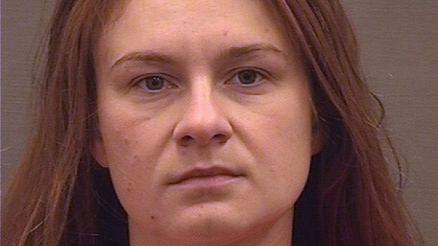 ALEXANDRIA, VA: In this undated handout photo provided by the Alexandria Sheriff's Office, Russian national Maria Butina is seen in a booking photo in Alexandria, Virginia. Butina is awaiting trial on spying charges. (Photo by Alexandria Sheriff's Office via Getty Images)