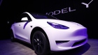 Tesla Model 3 cars. Photographer: David Paul Morris/Bloomberg