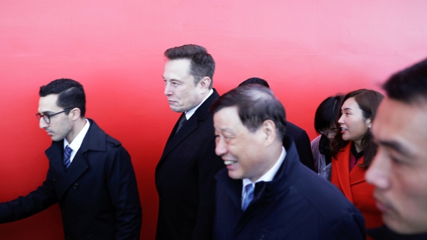 Elon Musk in Shanghai on Jan. 7. Photographer: Qilai Shen/Bloomberg