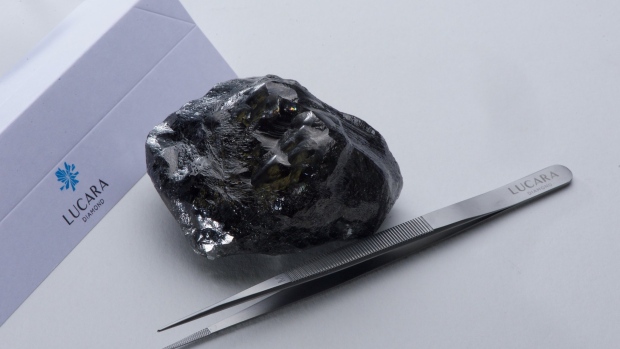 An unbroken 1,758 carat stone found by Lucara Diamond at its Karowe mine in Botswana in April, 2019.