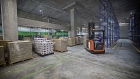 Moving inventory with a forklift. 