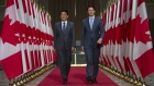 Canadian Prime Minister Justin Trudeau and Japanese Prime Minister Shinzo Abe 