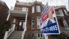 A "For Sale" sign is displayed outside a home in the Outremont borough of Montreal, Quebec, Canada, on Saturday, April 14, 2018. An economic revival in Canada's second-biggest city is fueling a real-estate renaissance, speeding up sales, shrinking inventories, and luring foreign buyers. 