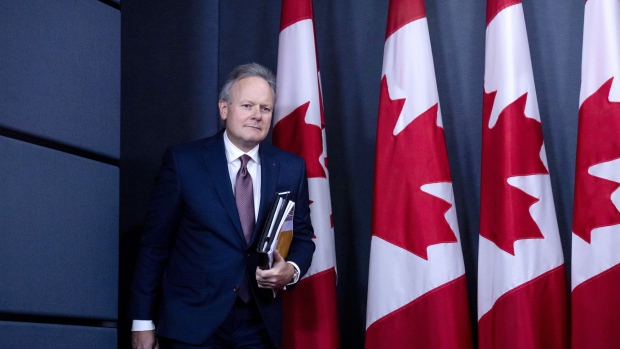 Stephen Poloz, governor of the Bank of Canada, arrives for a press conference in Ottawa, Ontario, Canada.