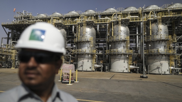 An employee visits the Natural Gas Liquids (NGL) facility at Saudi Aramco's Shaybah oil field in the Rub' Al-Khali desert, also known as the 'Empty Quarter,' in Shaybah, Saudi Arabia. 