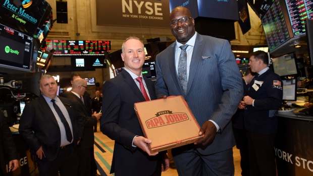 Papa John's CEP Steve Ritchie and Shaquille O'Neal