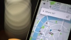A London street map sits on a smartphone using the Uber Technologies Inc. ride-hailing service smartphone app in this arranged photograph in London, U.K., on Friday, Dec. 22, 2017. Uber will be regulated in European Union countries as a transport company after the bloc's top court rejected its claim to be a digital service provider, a decision that could increase legal risks for other gig-economy companies including Airbnb. 