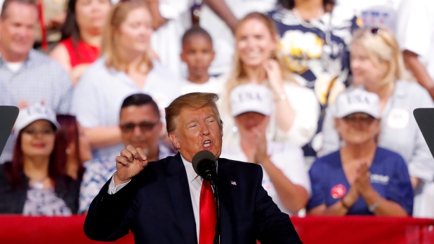 President Trump speaks at a rally in Panama City Beach, Fla., Wednesday, May 8, 2019.