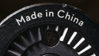 The words "Made In China" are seen on an object displayed for a photograph in Tiskilwa, Illinois
