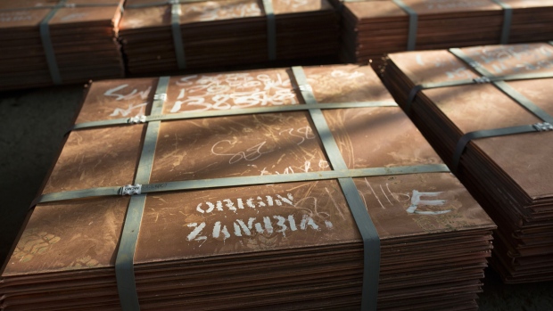 MUFULIRA, ZAMBIA- JULY 7: Batches of copper sheets are stored in a warehouse and wait to be loaded on trucks on July 7, 2016 at Mopani mines, Mufilira, Zambia. The copper is trucked to ports such as Dar es Salaam, Tanzania & Durban, South Africa. Glencore, an Anglo-Swiss multinational commodity trading and mining company, owns about 73 % of Mopani mines, which produces copper and some cobalt. The mine employs about 15,000 people. Many people in the area are dependent of the mines and its subcontractors for work. (Photo by Per-Anders Pettersson/Getty Images)