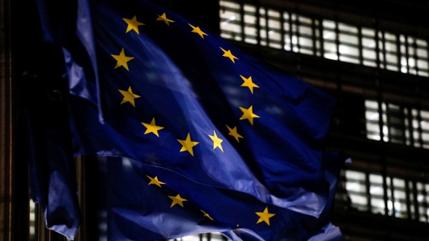 European Union (EU) flags fly outside the Berlaymont building, headquarters of the European Commission, in Brussels, Belgium, on Wednesday, Jan. 9, 2019. The EU is waiting to see the scale of U.K. Prime Minister Theresa May's expected parliamentary defeat on her Brexit deal before considering its response, officials said, with some predicting that she will have to delay Britain's departure from the bloc. 