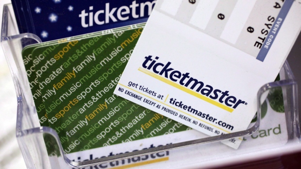 Ticketmaster tickets and gift cards are shown at a box office in San Jose, Calif., on May 11, 2009. 