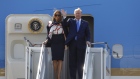 U.S. President Donald Trump and U.S. First Lady Melania Trump arrive in London 